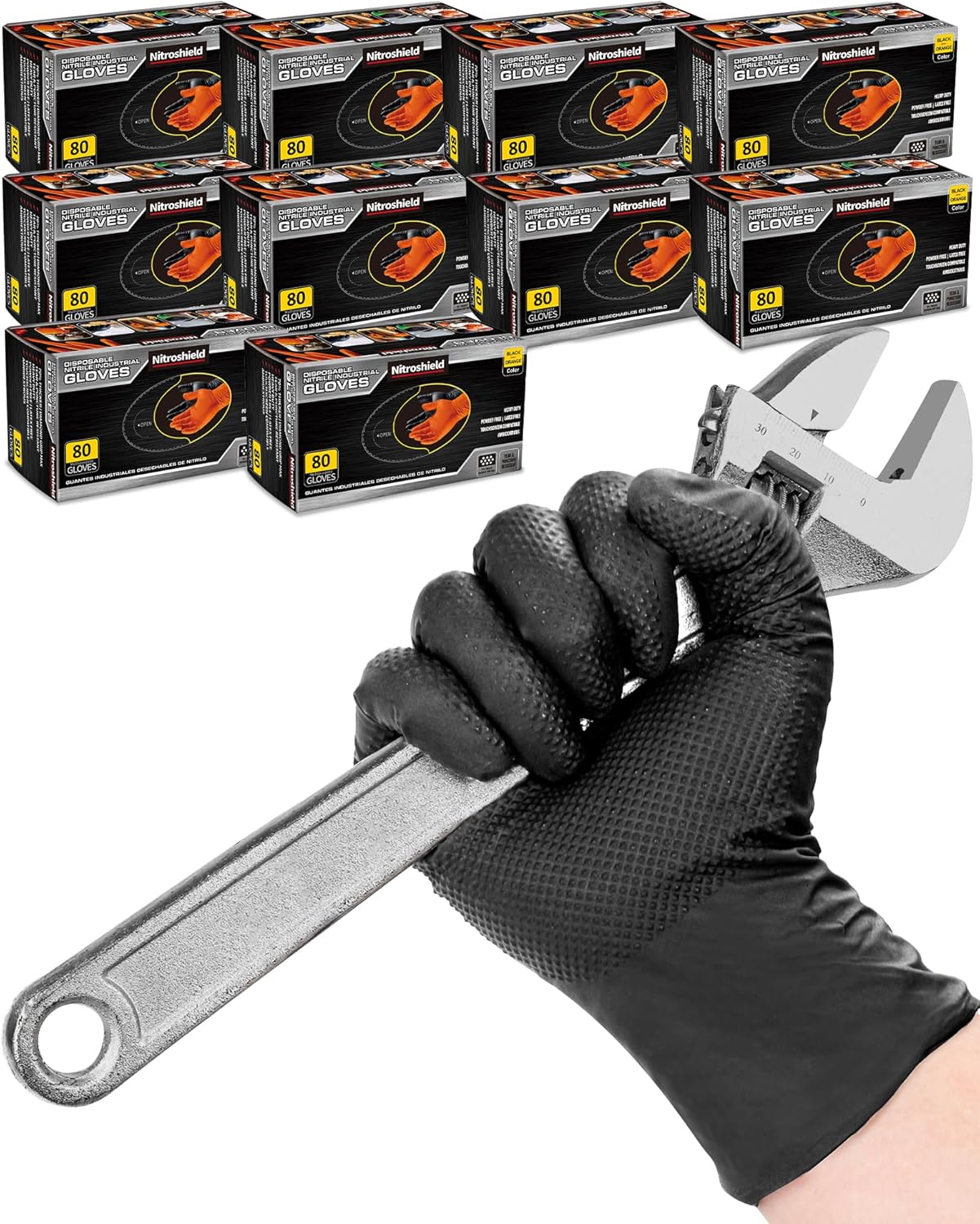 Nitrile Mechanic Glove - 9mil Heavy Duty Disposable Nitrile Gloves,
