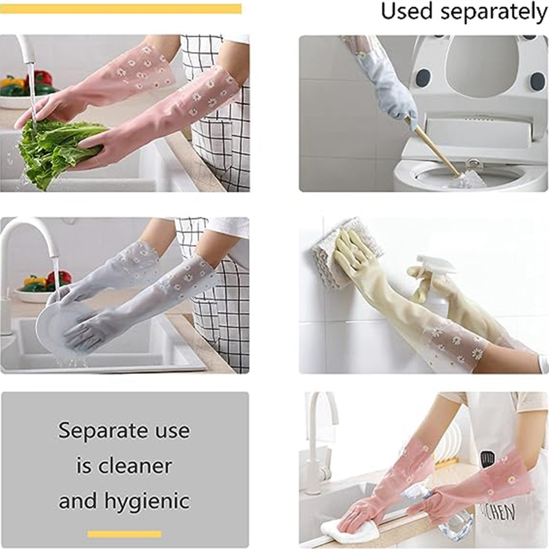 Dishwashing Cleaning Gloves 3  - مراجعة Rubber Glove Cleaning وسعره