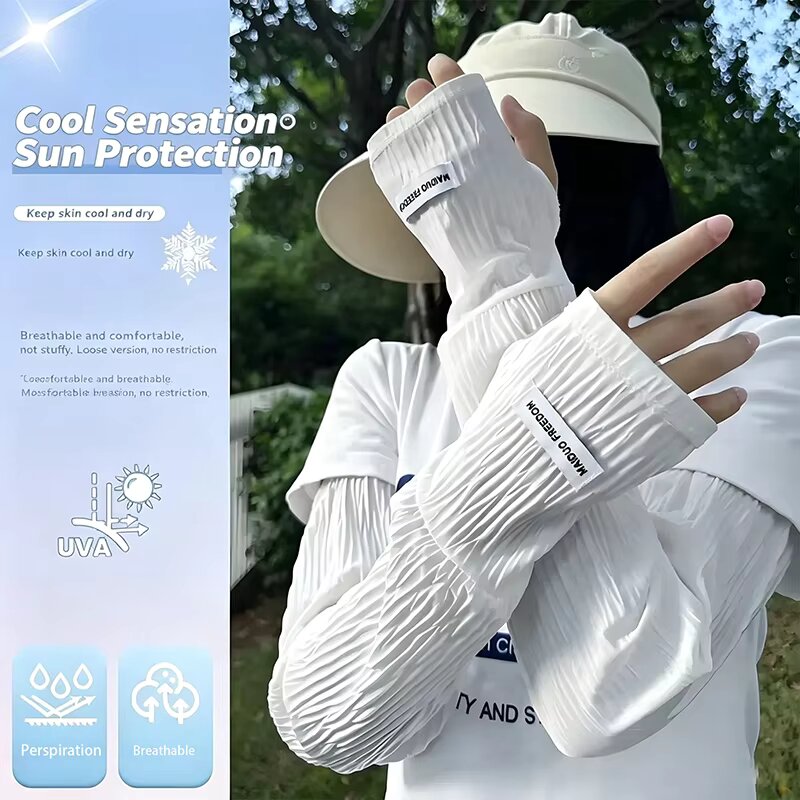 Summer Loose Ice Silk Uv Prote - مراجعة Fingerless Glove Knit وسعره
