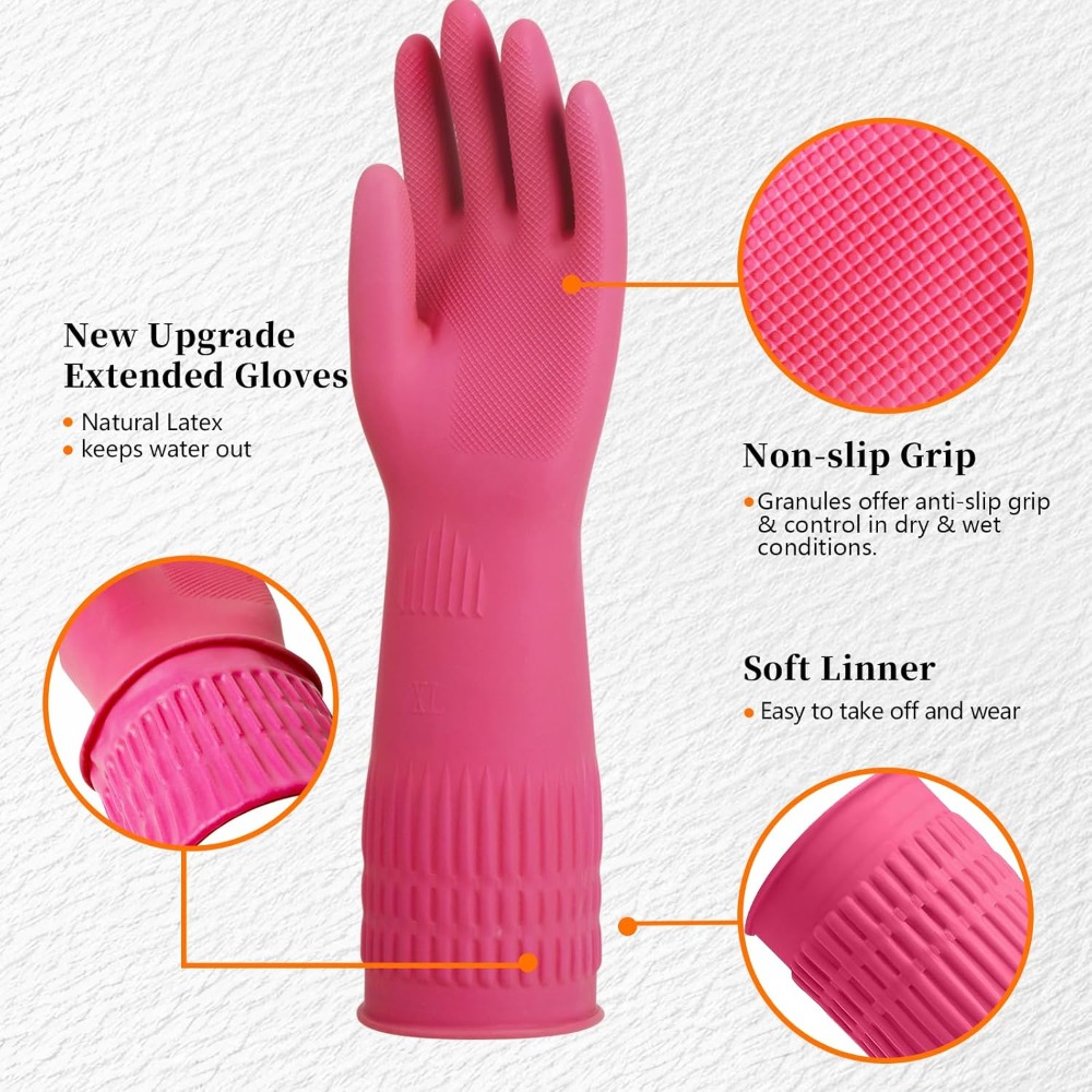 15-Inch Reusable Rubber Gloves - مراجعة Rubber Glove Cleaning وسعره
