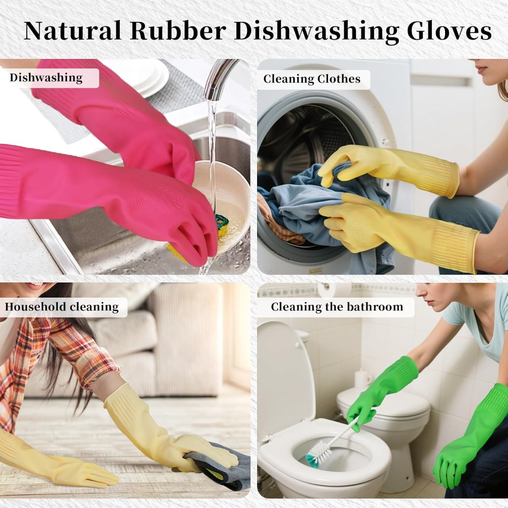 15-Inch Reusable Rubber Gloves - مراجعة Rubber Glove Cleaning وسعره