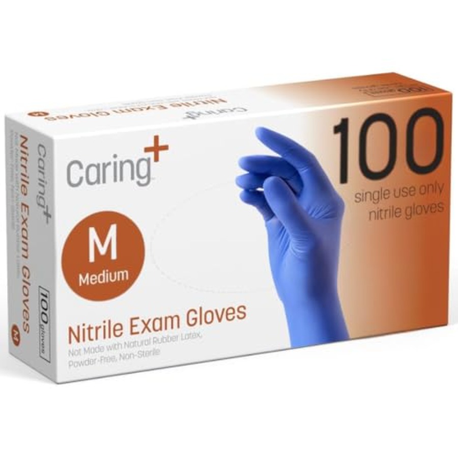 Caring Nitrile Exam Gloves, Bl - مراجعة Exam Glove Nitrile وسعره