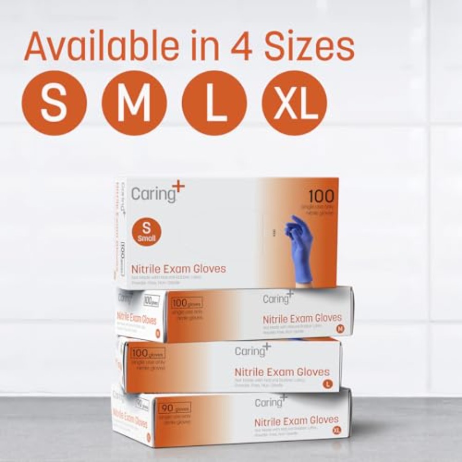Caring Nitrile Exam Gloves, Bl - مراجعة Exam Glove Nitrile وسعره