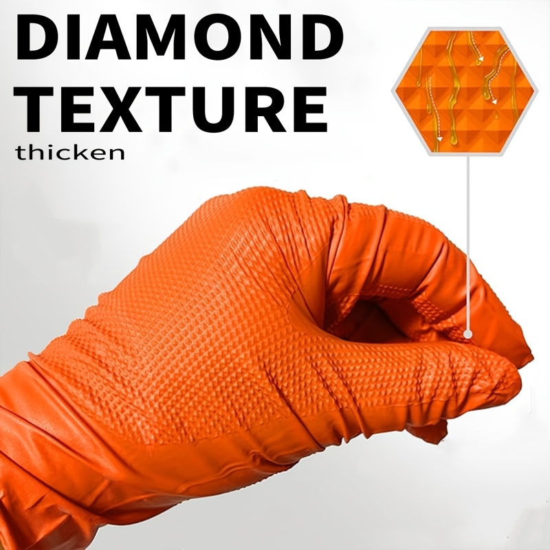 Heavy Duty Orange Nitrile Glov - مراجعة Nitrile Mechanic Glove وسعره