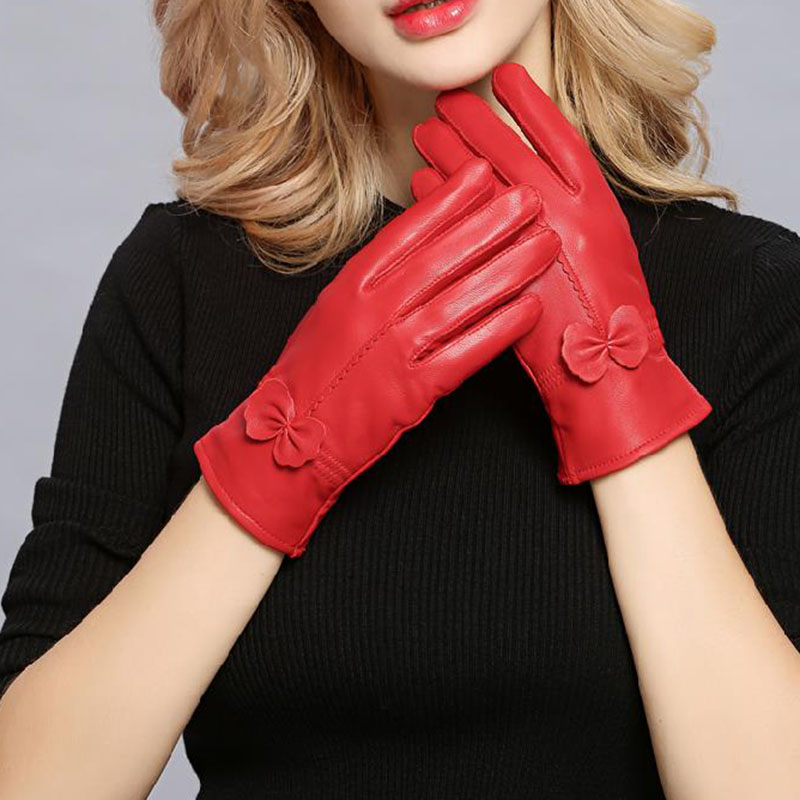 Women Genuine Leather Winter W - مراجعة Wool Glove Lined وسعره
