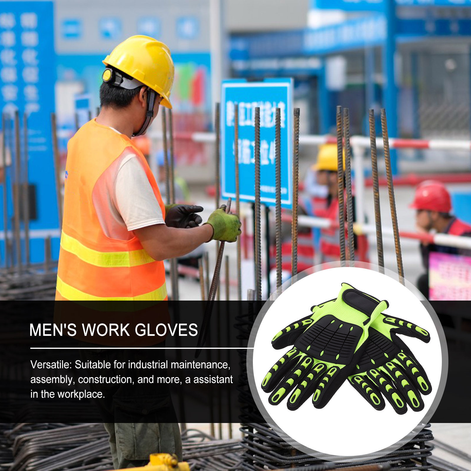 1Pair Heavy Duty Cut Resistant - مراجعة Work Glove Impact وسعره