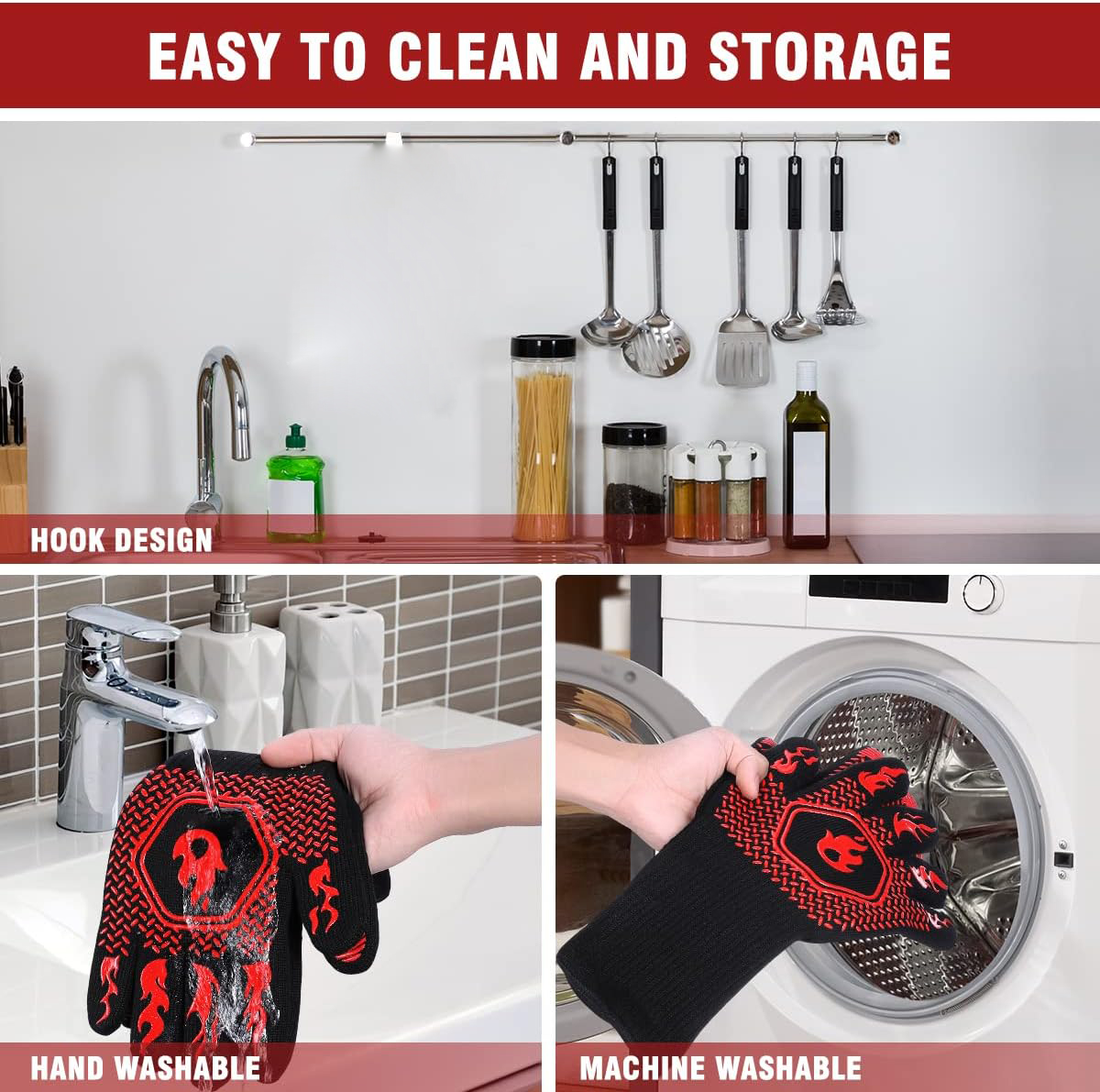 BBQ Grill Gloves High Temp Res - مراجعة Oven Mitt Silicone وسعره