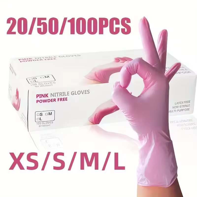 20/50/100PCS Pink Disposable G - مراجعة Nitrile Mechanic Glove وسعره