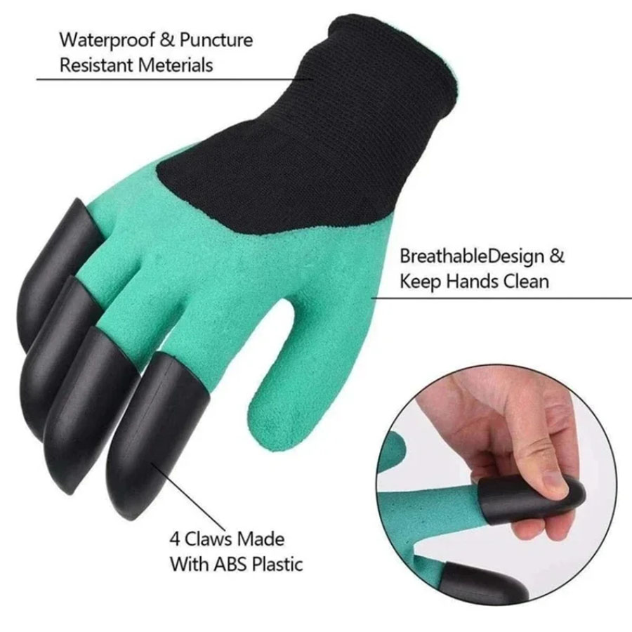 1Pair Gardening Gloves with Cl - مراجعة Gardening Glove Waterproof وسعره
