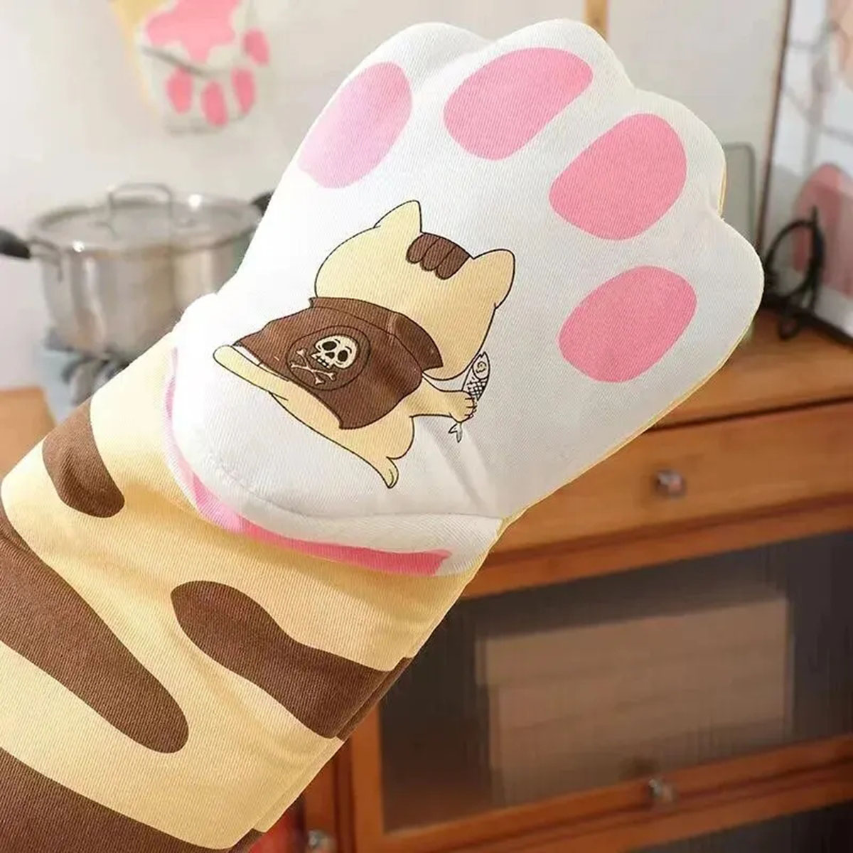 Microwave Long Cotton Gloves C - مراجعة Oven Mitt Silicone وسعره