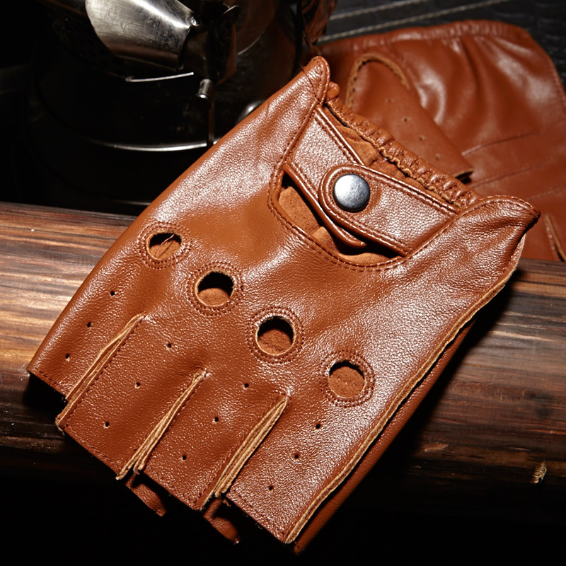 High Quality Man's Half Finger - مراجعة Leather Driving Glove وسعره