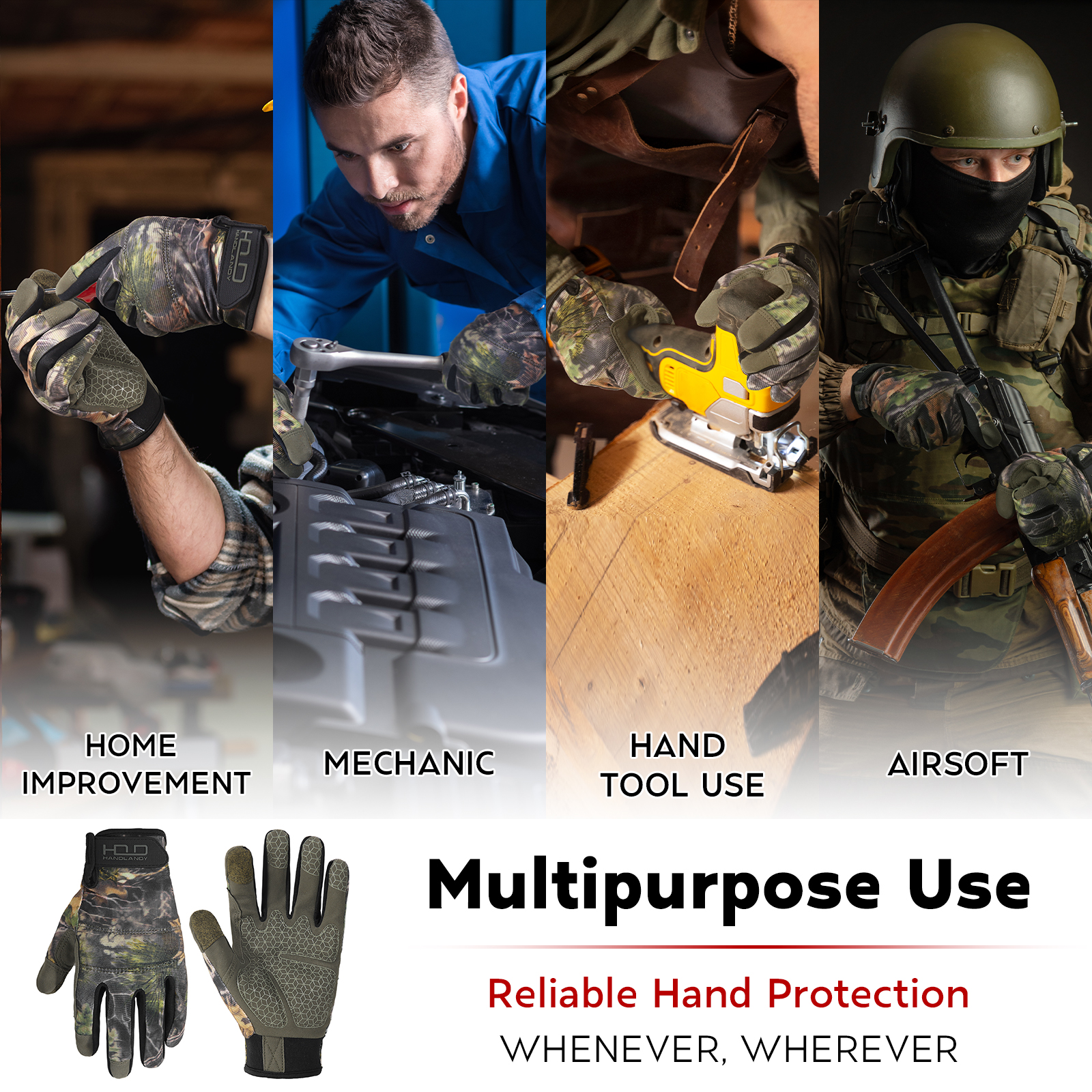 Handlandy Stock Full Finger Ca - مراجعة Work Glove Impact وسعره