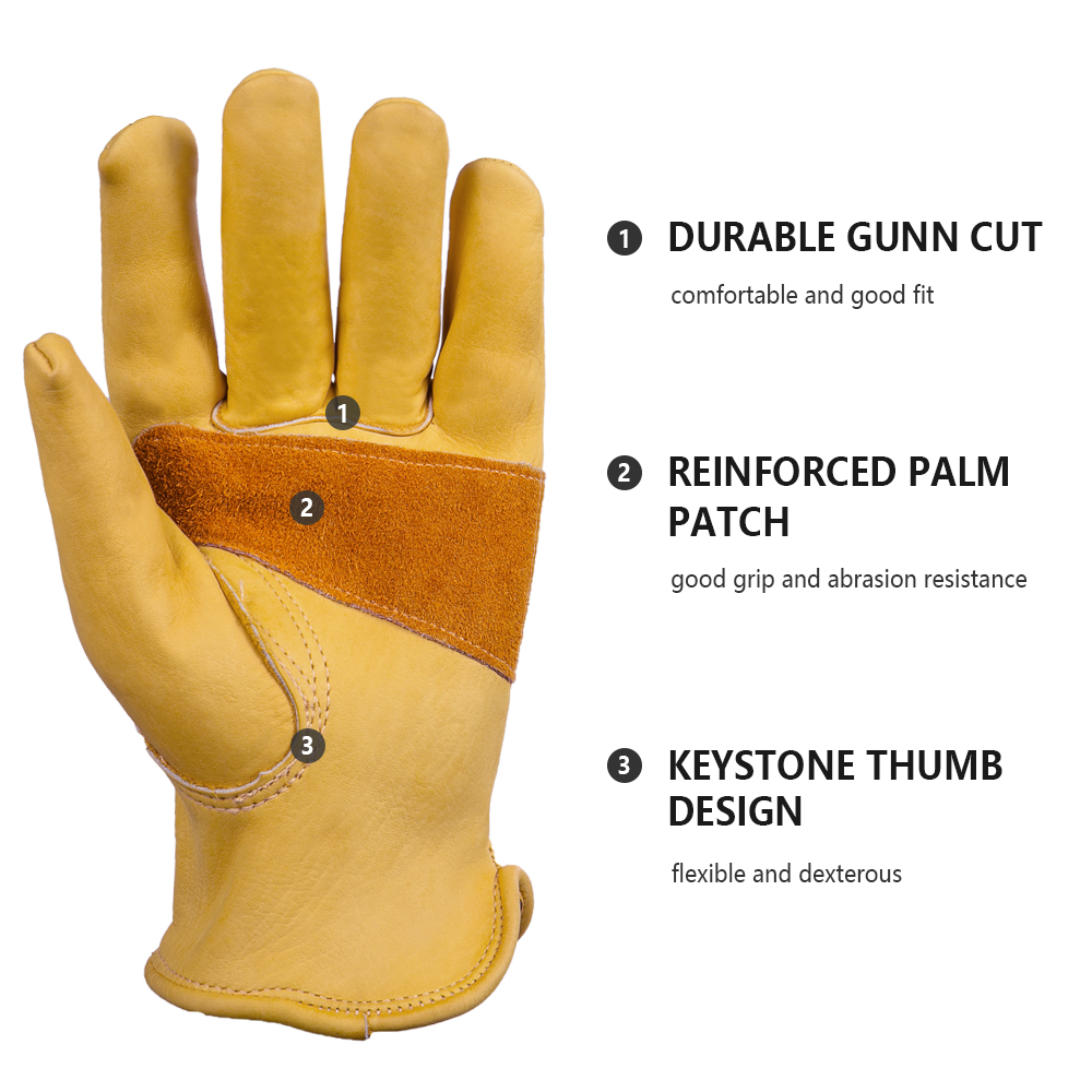 1 Pair Cowhide Heavy Duty Secu - مراجعة Leather Driving Glove وسعره