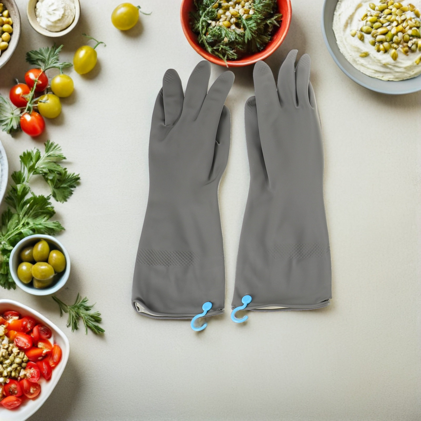 3Pairs Dish Washing Gloves Non - مراجعة Dish Glove Rubber وسعره