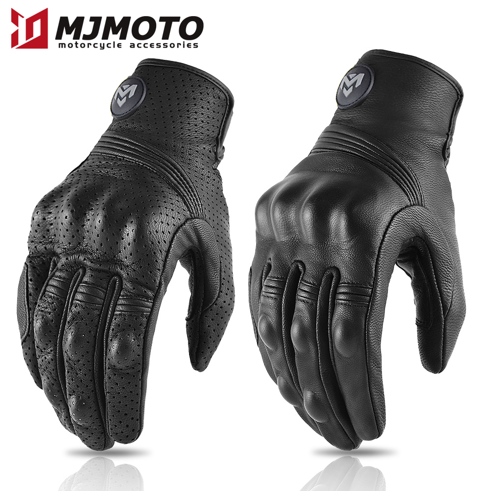 Men's Retro Perforated Leather - مراجعة Cycling Glove Padded وسعره