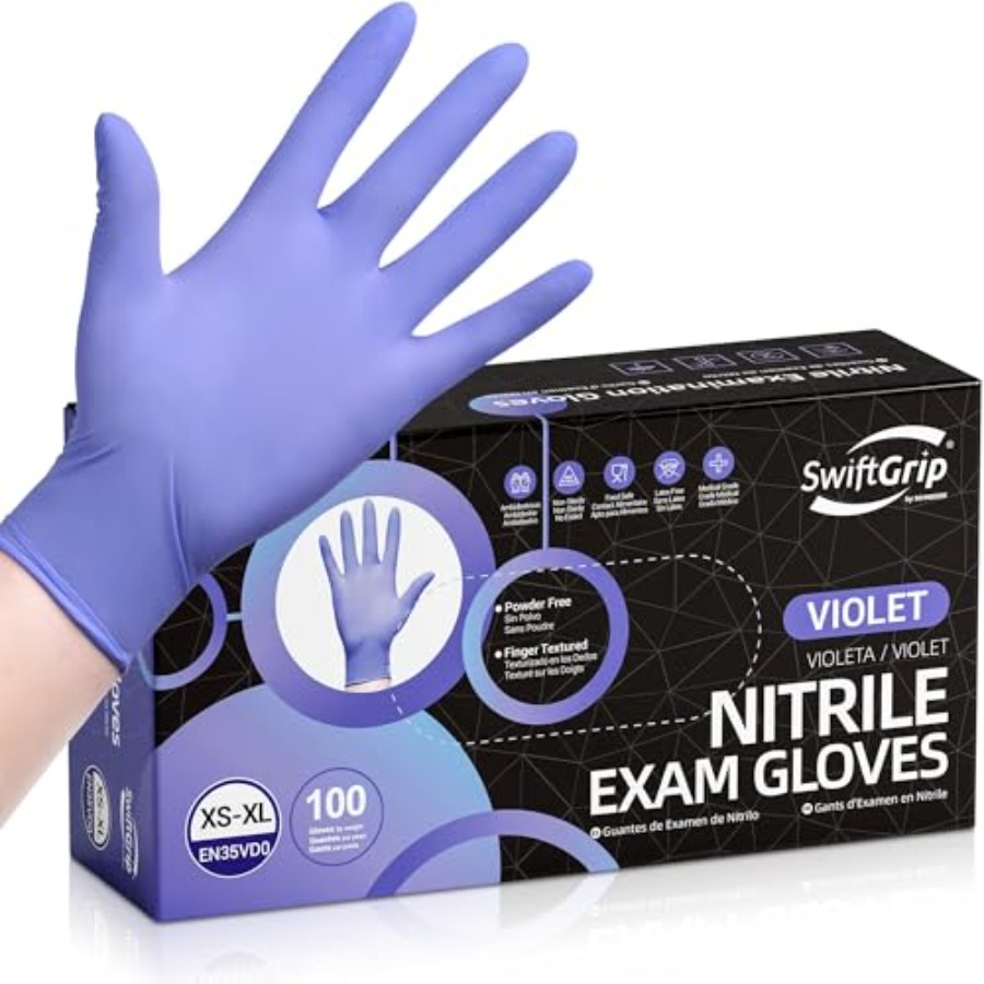 SwiftGrip Disposable Nitrile E - مراجعة Exam Glove Nitrile وسعره