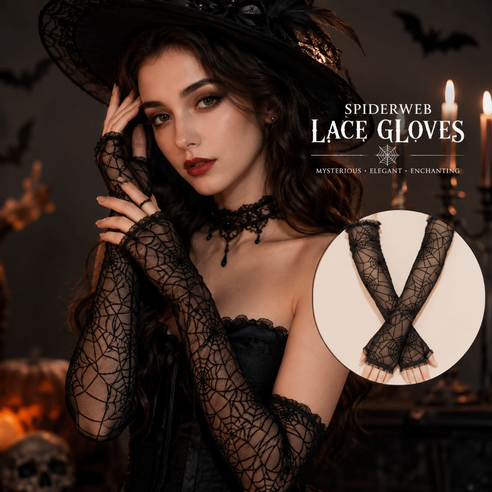 Gothic Spider Web Lace Fingerl - مراجعة Fingerless Glove Knit وسعره