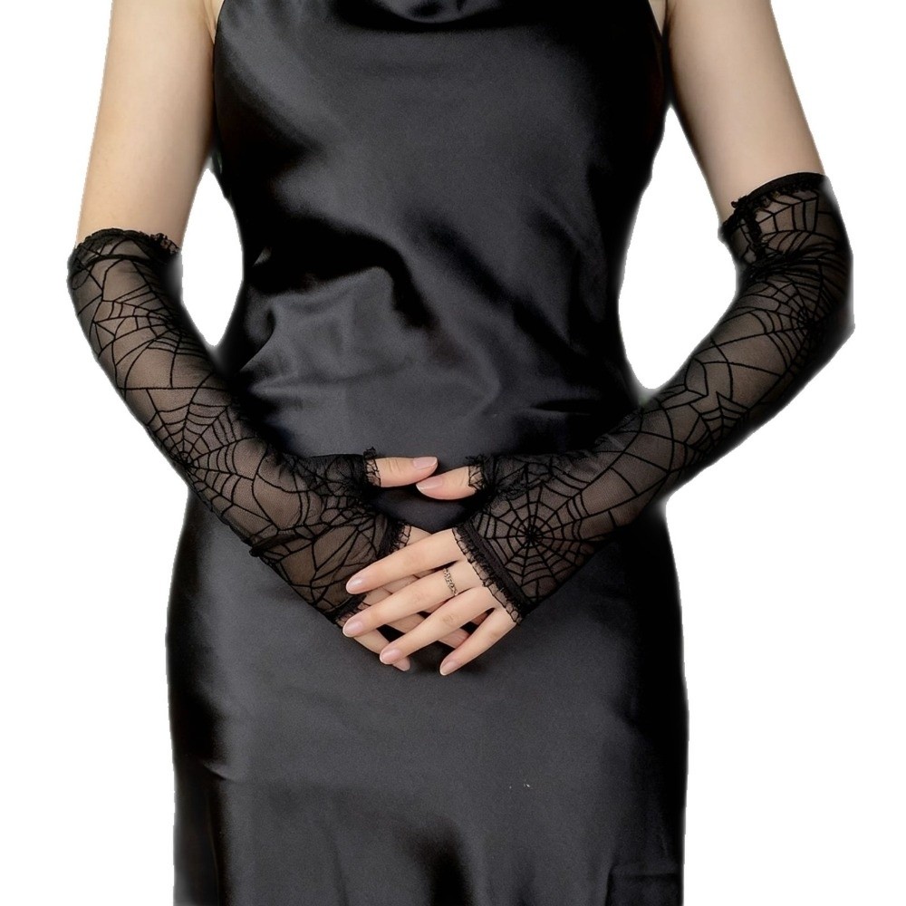 Gothic Spider Web Lace Fingerl - مراجعة Fingerless Glove Knit وسعره
