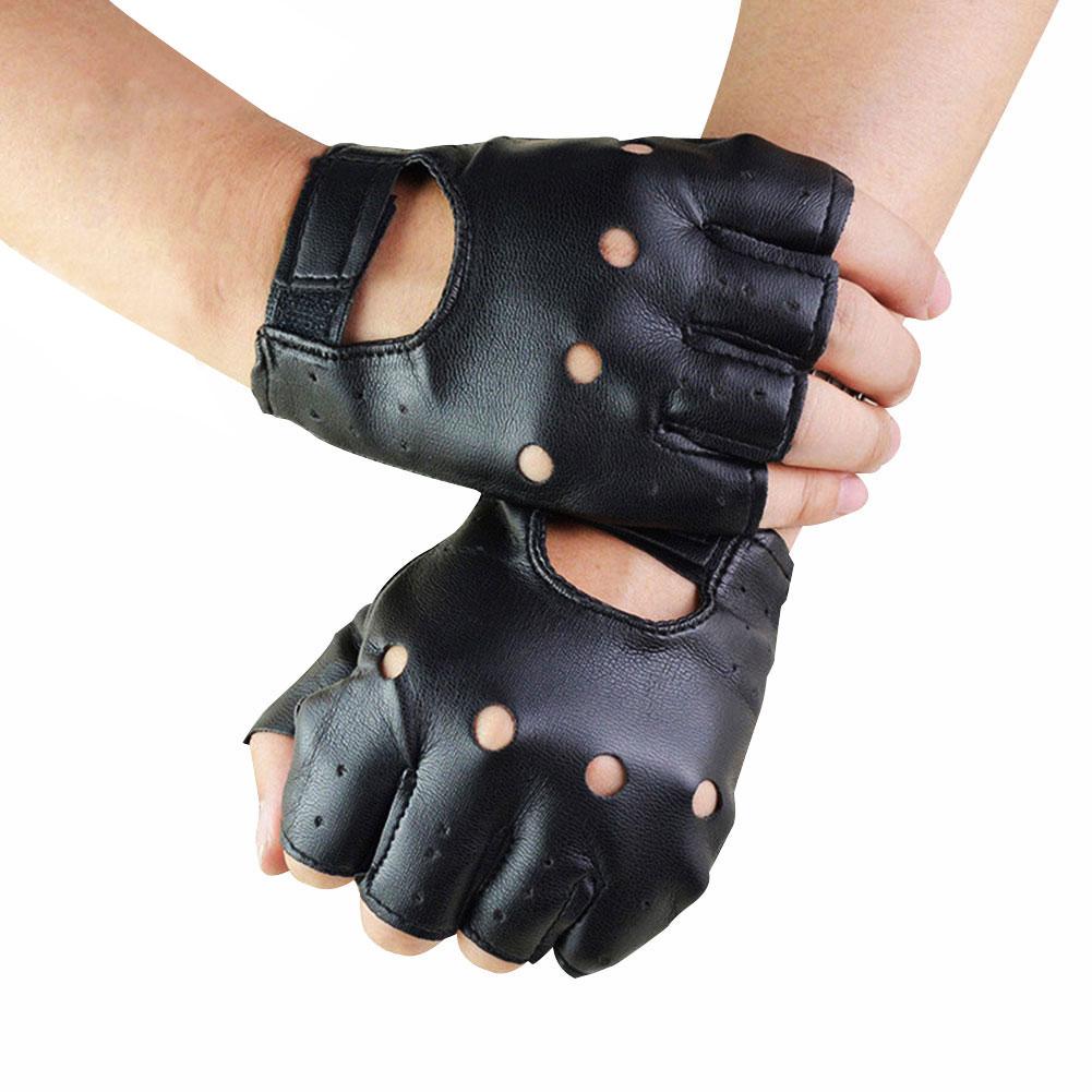 Punk Fingerless Gloves PU Leat - مراجعة Workout Glove Gym وسعره
