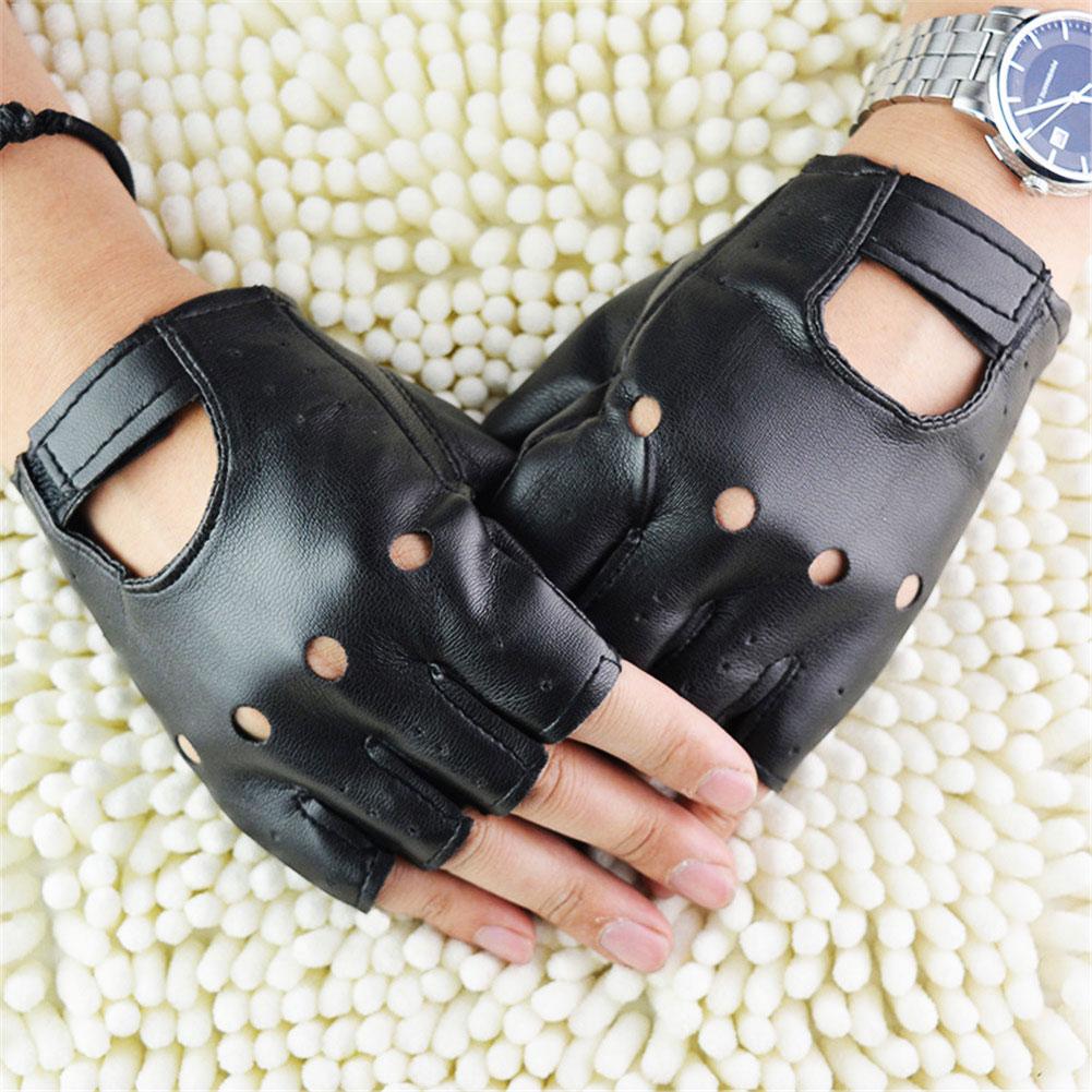 Punk Fingerless Gloves PU Leat - مراجعة Workout Glove Gym وسعره