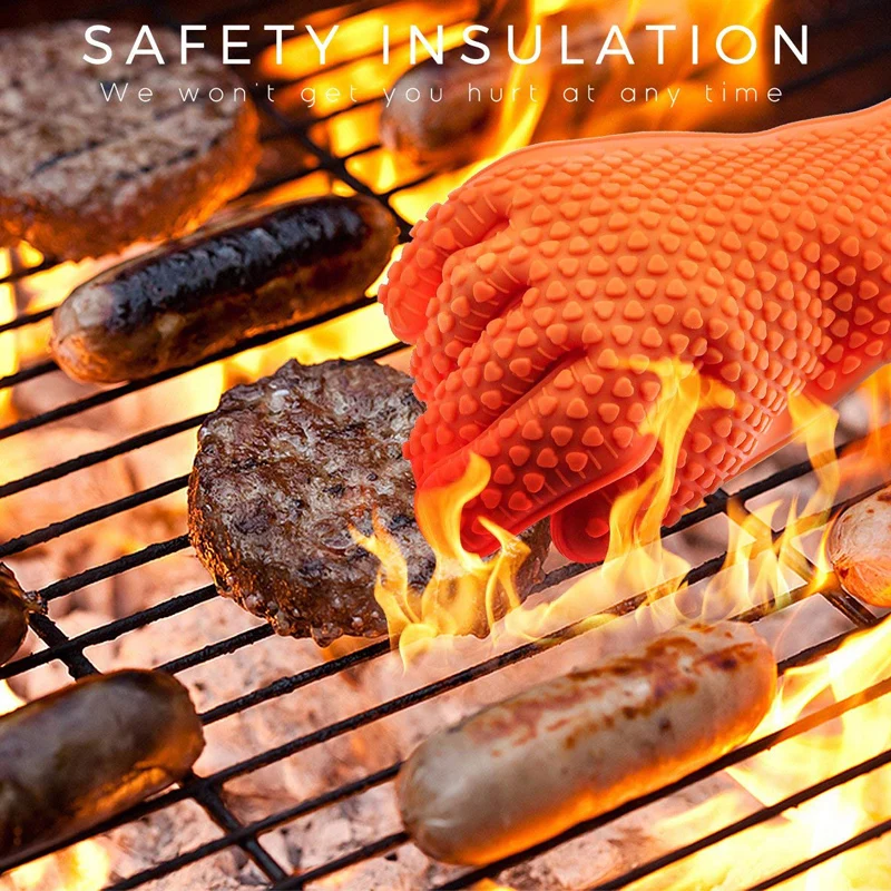 BBQ Silicone Grilling gloves B - مراجعة Oven Mitt Silicone وسعره