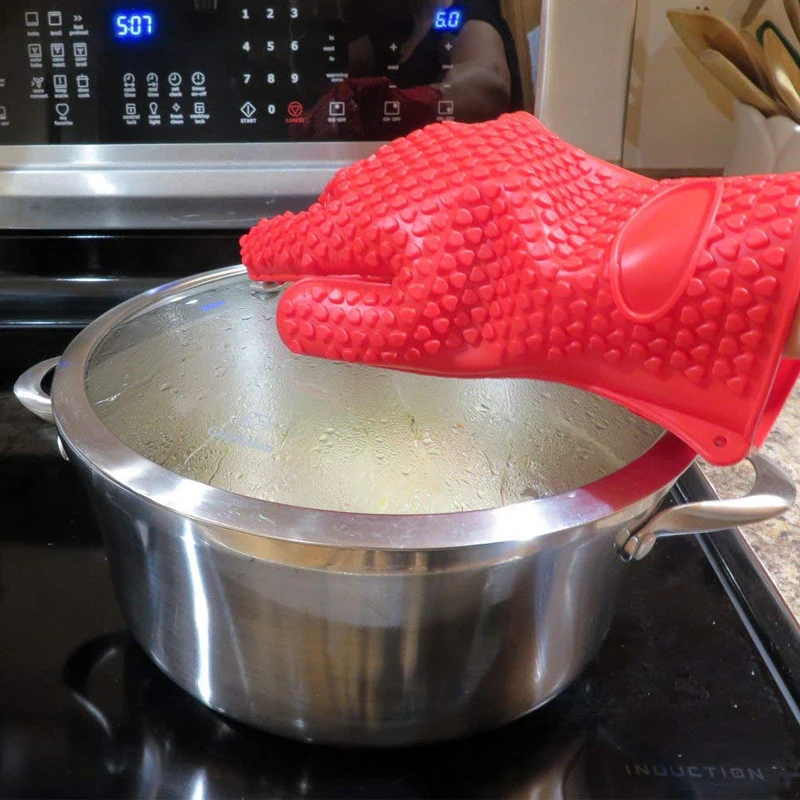 BBQ Silicone Grilling gloves B - مراجعة Oven Mitt Silicone وسعره