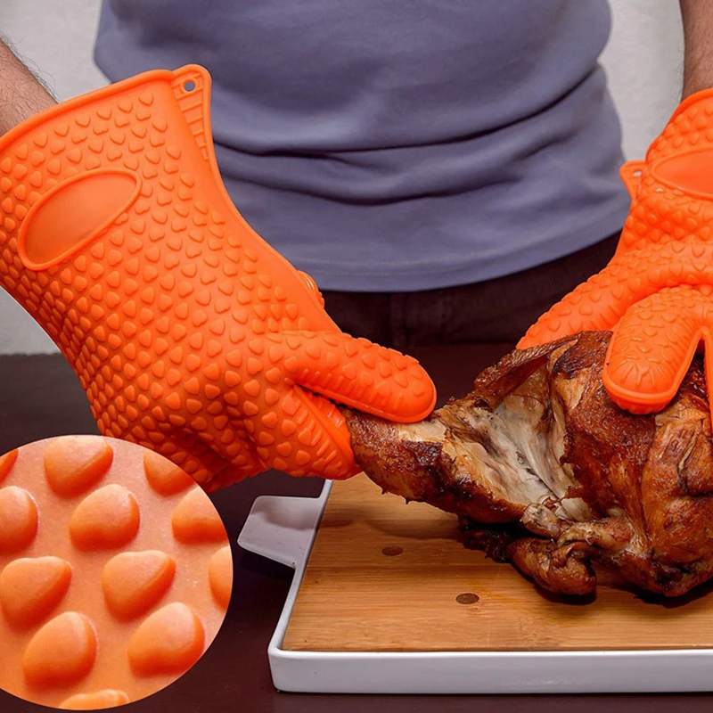 BBQ Silicone Grilling gloves B - مراجعة Oven Mitt Silicone وسعره