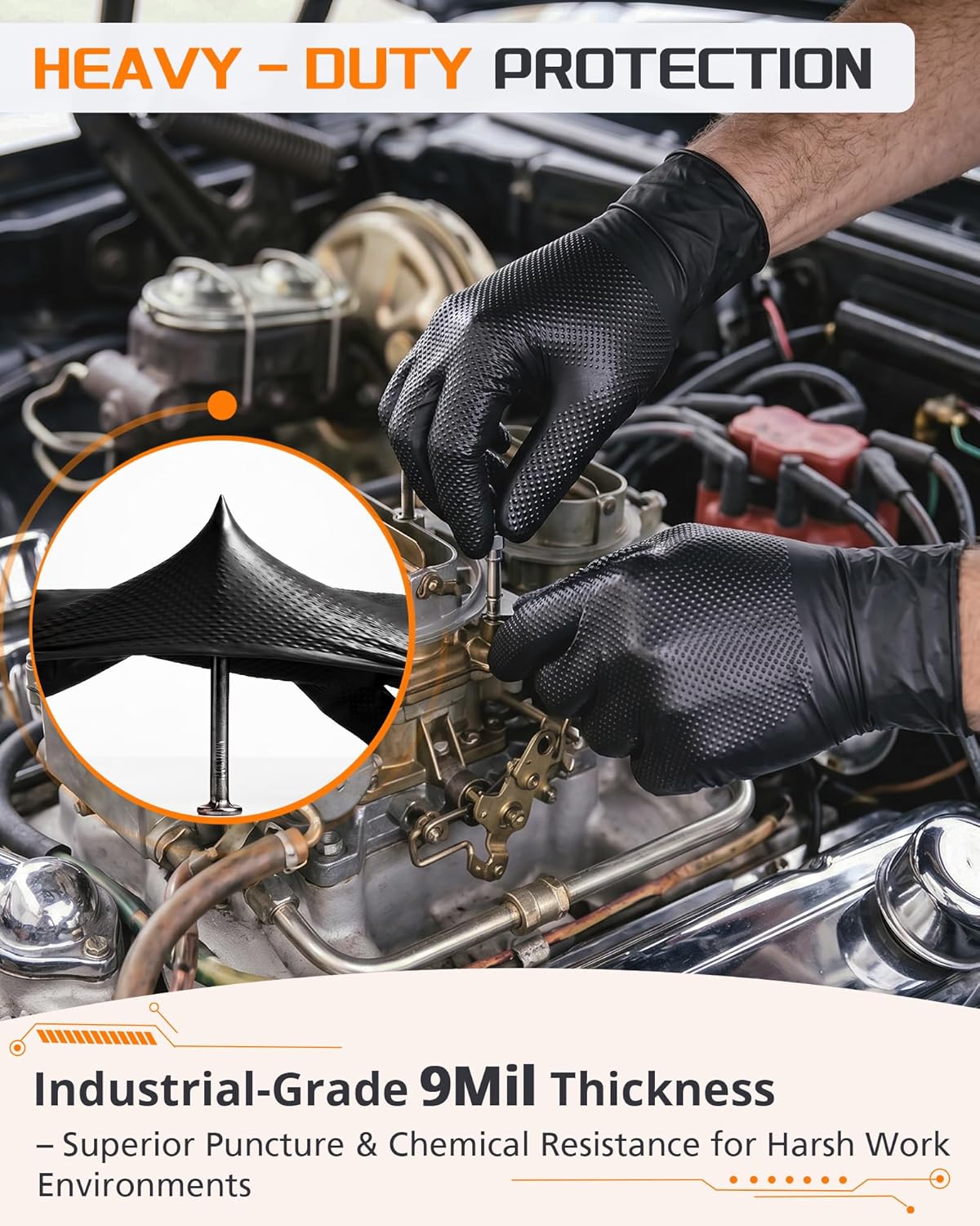 9mil Heavy Duty Disposable Nit - مراجعة Nitrile Mechanic Glove وسعره