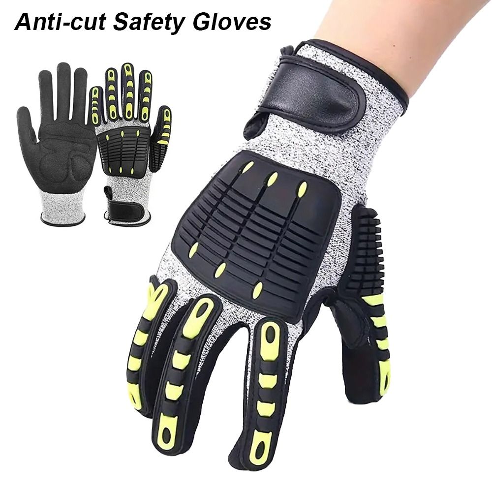 1Pair Anti-vibration Protectio - مراجعة Nitrile Mechanic Glove وسعره