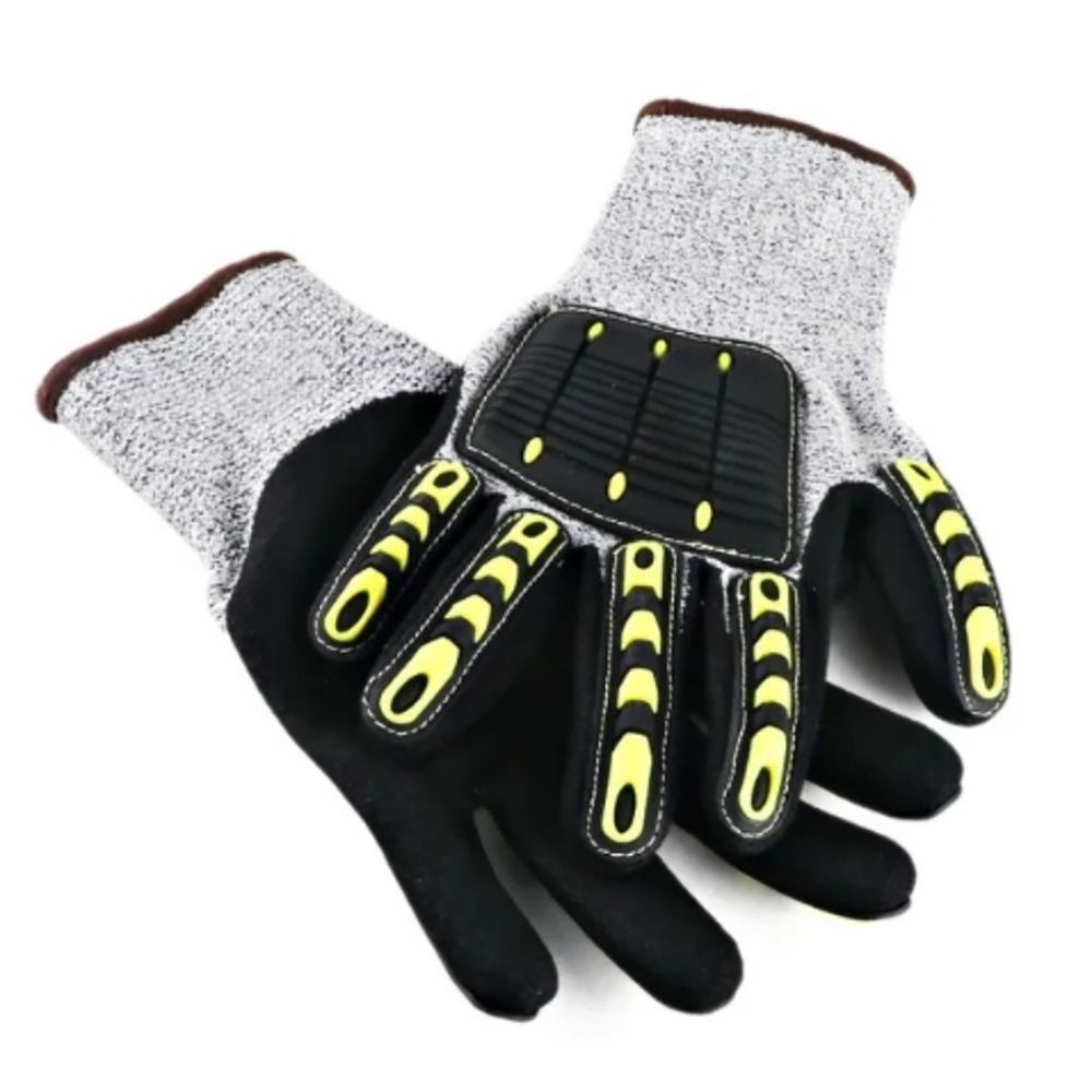 1Pair Anti-vibration Protectio - مراجعة Nitrile Mechanic Glove وسعره