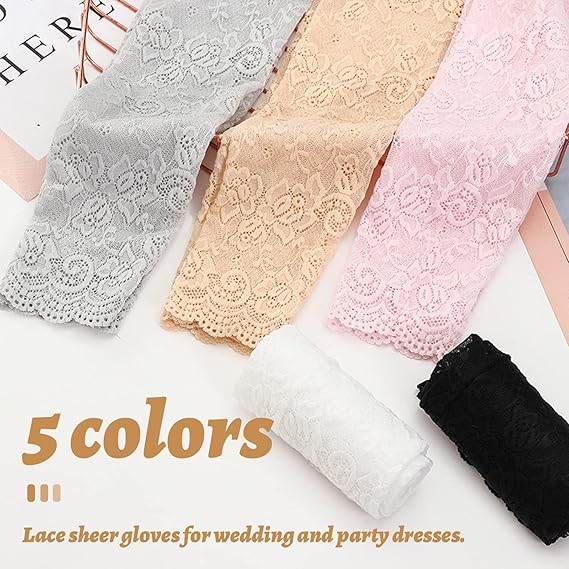 New 1Pair Sexy Lace Hollow-Out - مراجعة Fingerless Glove Knit وسعره