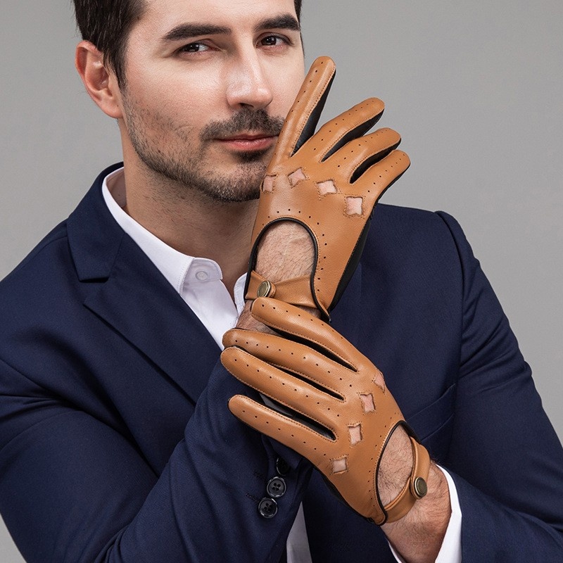 Men Leather Gloves Motorcycle  - مراجعة Leather Driving Glove وسعره