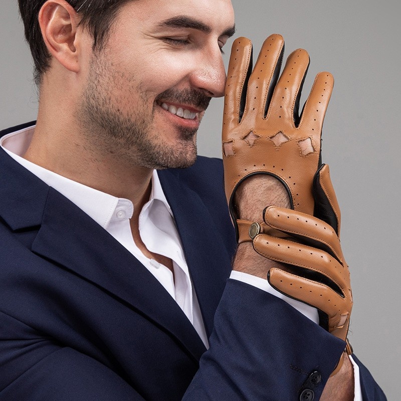 Men Leather Gloves Motorcycle  - مراجعة Leather Driving Glove وسعره