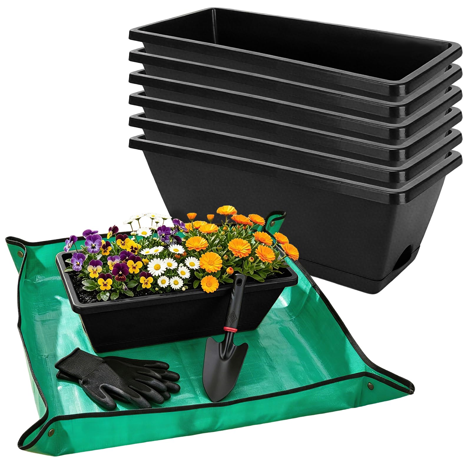 7 Black 17-Inch Rectangular Pl - مراجعة Gardening Glove Waterproof وسعره