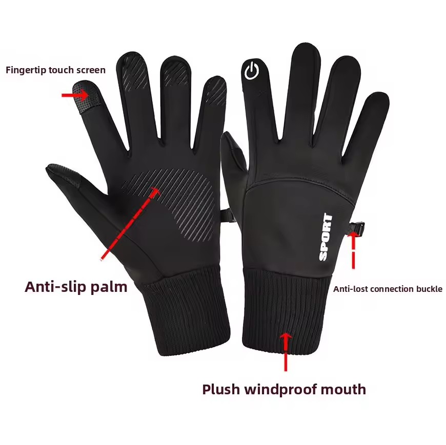 Black Winter Warm Full Fingers - مراجعة Ski Glove Waterproof وسعره