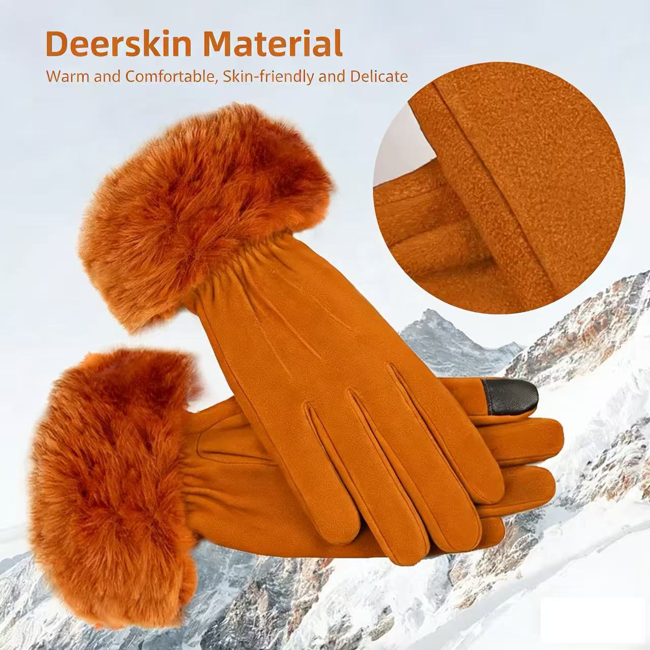 Women's Deerskin Warm Gloves A - مراجعة Wool Glove Lined وسعره