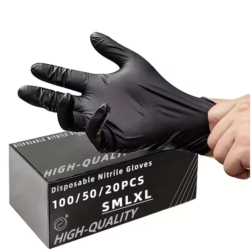 100/50/20PCS Black Nitrile Glo - مراجعة Nitrile Mechanic Glove وسعره