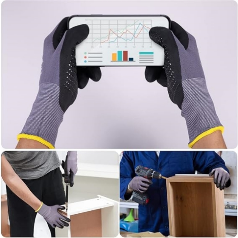 Micro-Foam Safety Work Gloves  - مراجعة Nitrile Mechanic Glove وسعره