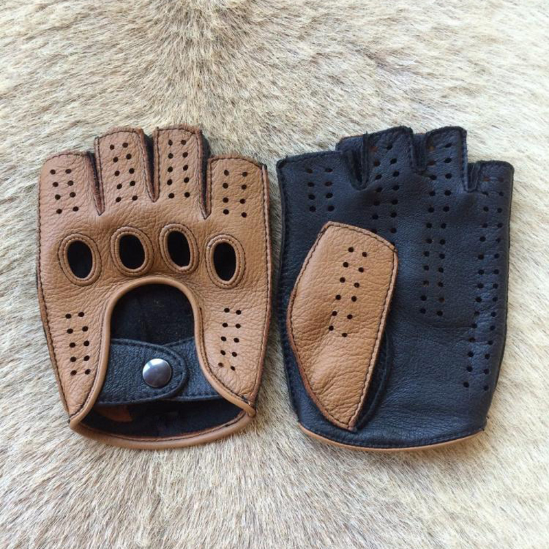 Retro Half Finger Goat Leather - مراجعة Leather Driving Glove وسعره