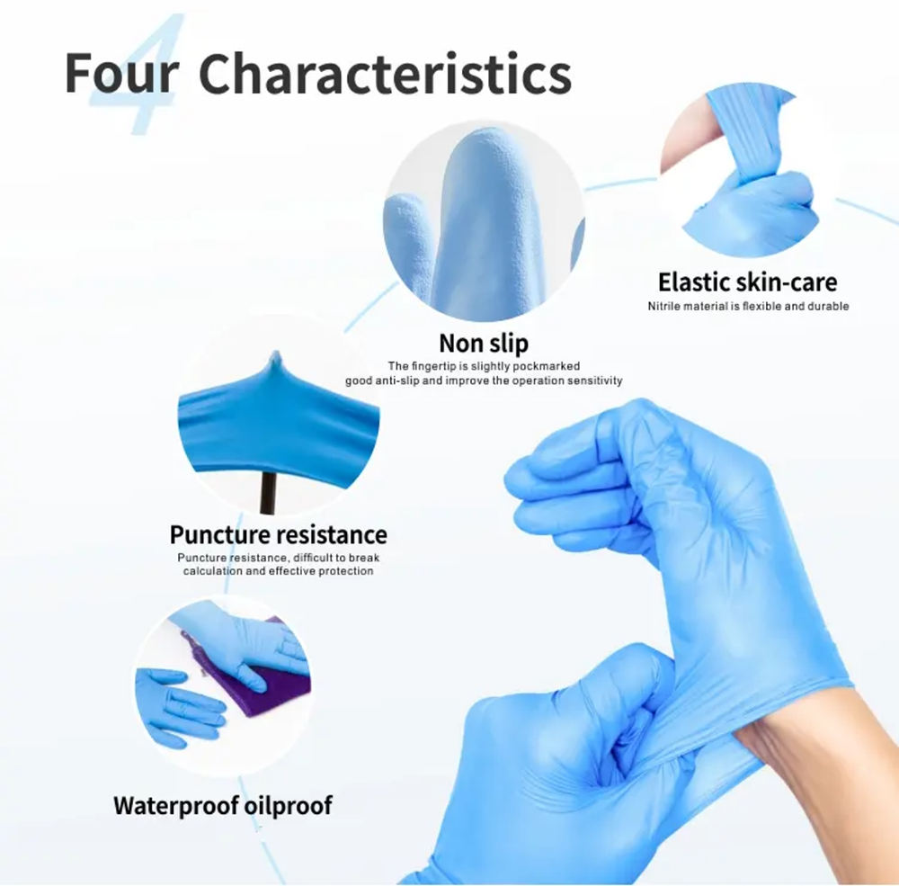 Nitrile Exam Gloves-Blue Latex - مراجعة Exam Glove Nitrile وسعره