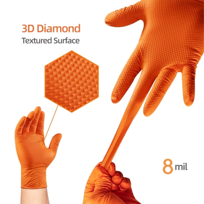 Heavy Duty Orange Nitrile Glov - مراجعة Nitrile Mechanic Glove وسعره