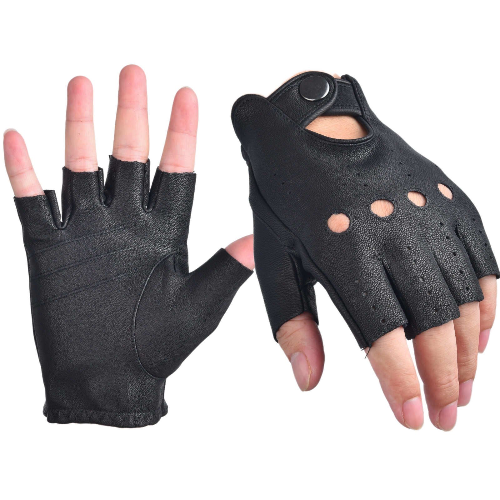 Mens Fingerless Gloves Half Fi - مراجعة Leather Driving Glove وسعره